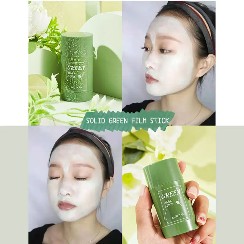 

Green Tea Cleansing Mask Purifying Clay Skincare Stick Masks Oil Control Acne Treatment Blackhead Remove Pores Green Mask Stick