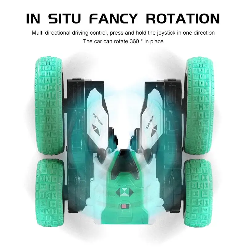 2.4G RC Stunt Car 360 Degree Rolling Double-sided Four-channel Drift Remote Control Vehicle Toy For Children cars | Игрушки и хобби