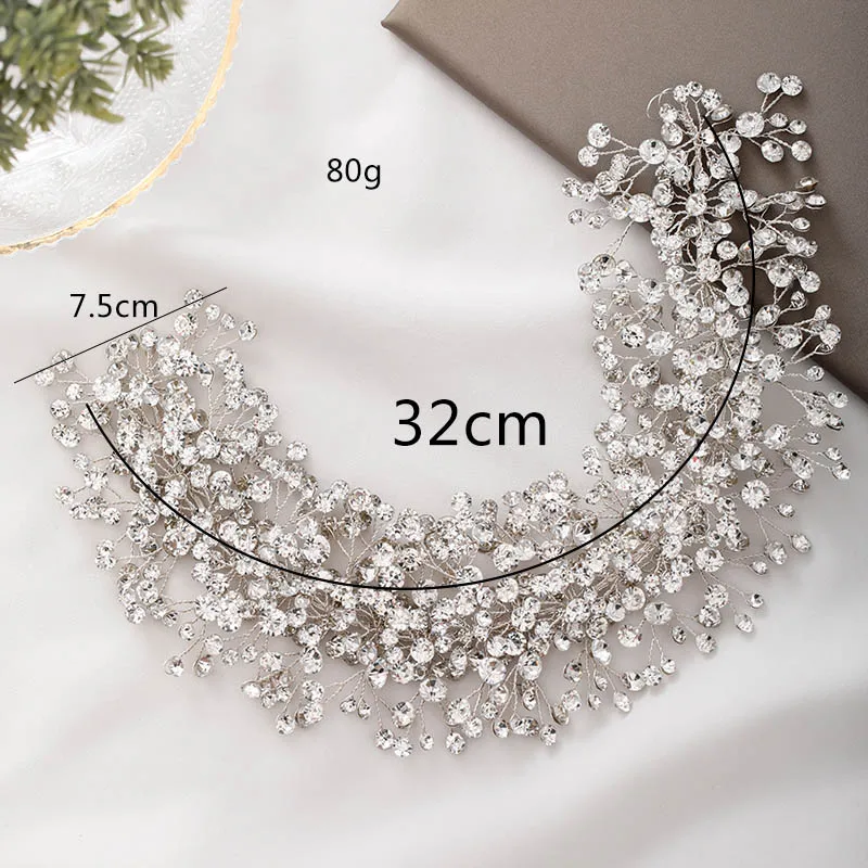 Женский обруч для волос FORSEVEN свадебный ручной работы с блестящими бусинами