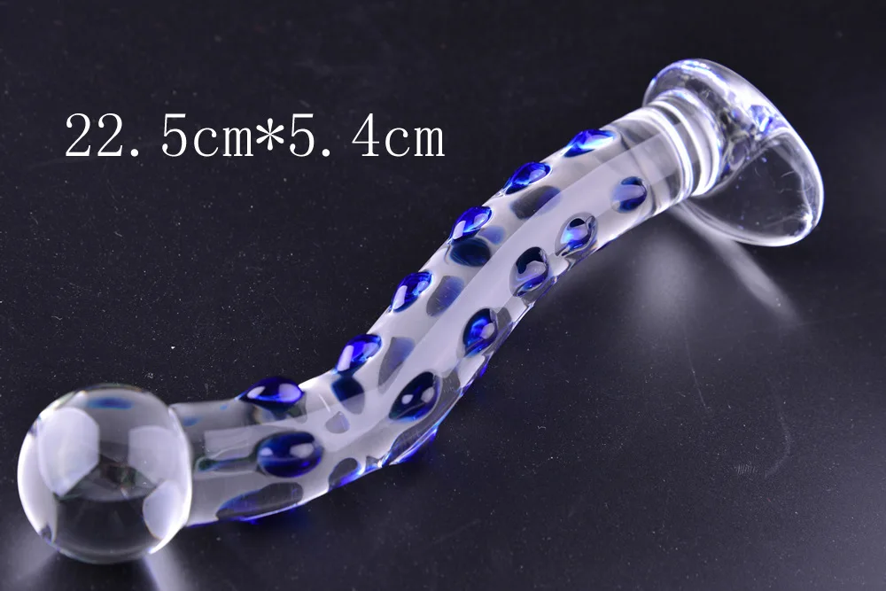 Oyo Стекло фаллоимитатор Анальная пробка Вилки с украшением в виде кристаллов для