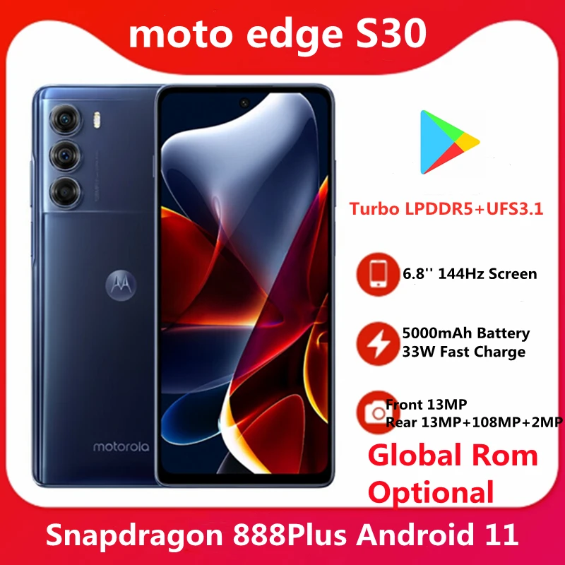 Motorola MOTO Edge S30 смартфон с 5 5-дюймовым дисплеем 6 8 мАч 13 МП Android 11 | Мобильные телефоны