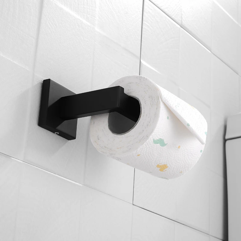 stainless steel black towel rack toilet paper holder towel bar clothes hook kitchen facilities hardware bathroom accessories free global shipping