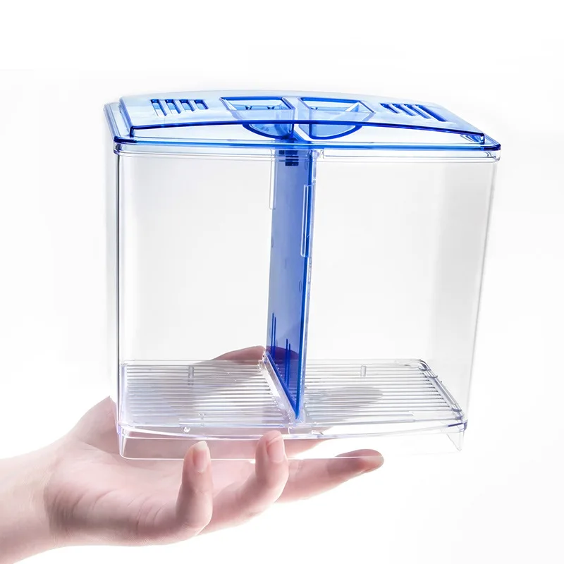 

Small Transparent Fish Tank Table Home Ecosystem Divider Fish Tank Guppy Fish With Lid Acquario Aquarium Accessories EI50YG