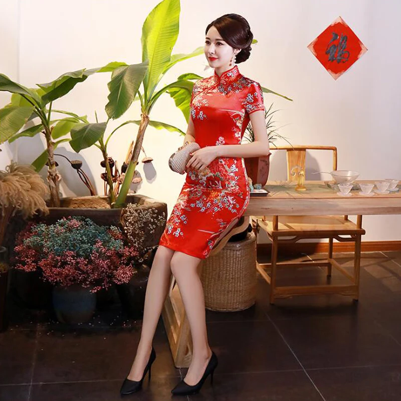 Китайский стиль cheongsam классическое женское платье Ципао размера плюс Восточное