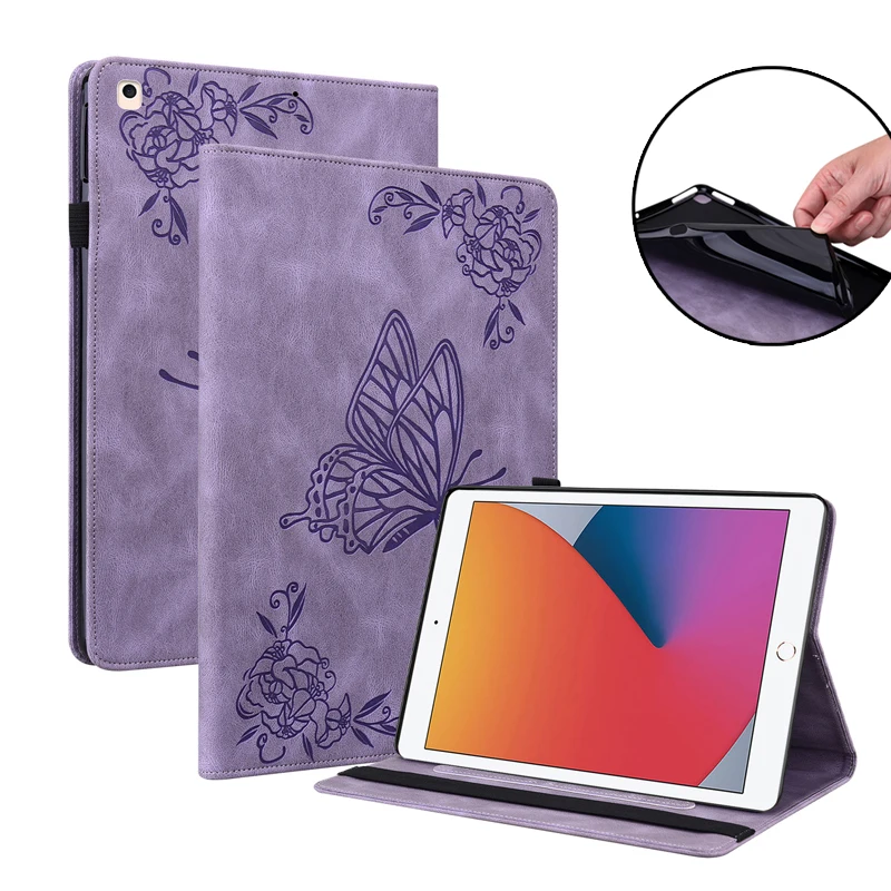 

Cover for iPad 9th Generation Case 2021 3D Butterfly Stand for iPad 10.2 8th 7th 2020 2019 Wallet Flip Cover Protective Shell