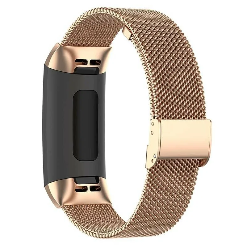 Миланские ремешки для Fitbit Charge 3 4 сетчатый Браслет из нержавеющей стали часов SE
