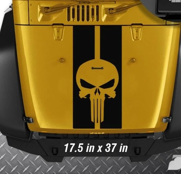Для Jeep Wrangler TJ LJ JK Каратель 2 полосы виниловая наклейка на капот наклейка грузовик B