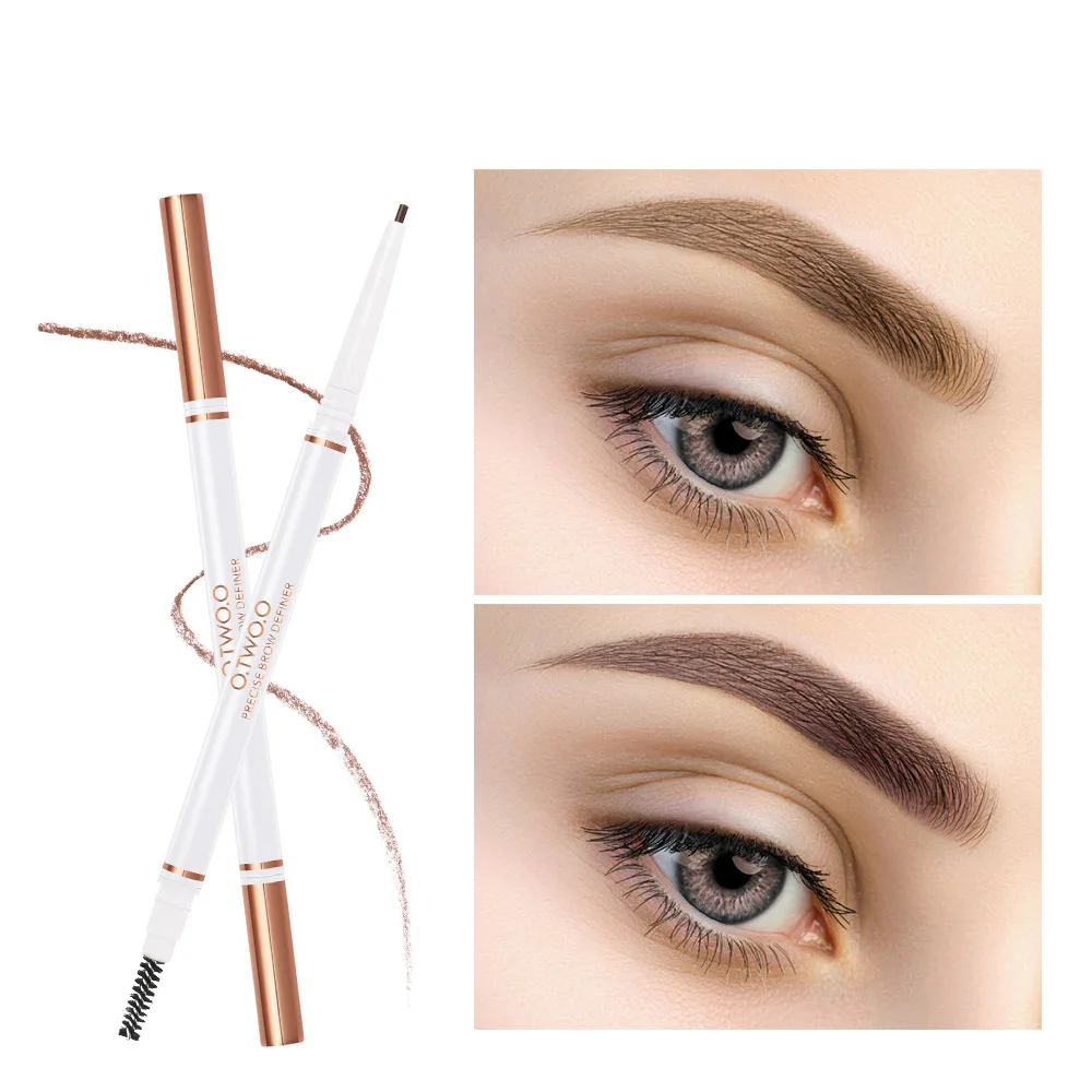 O.TWO.O Double Headed Eyebrow Pencil Rotating Waterproof And Sweatproof Not Smudge Powder 4-Color Selectable | Красота и здоровье