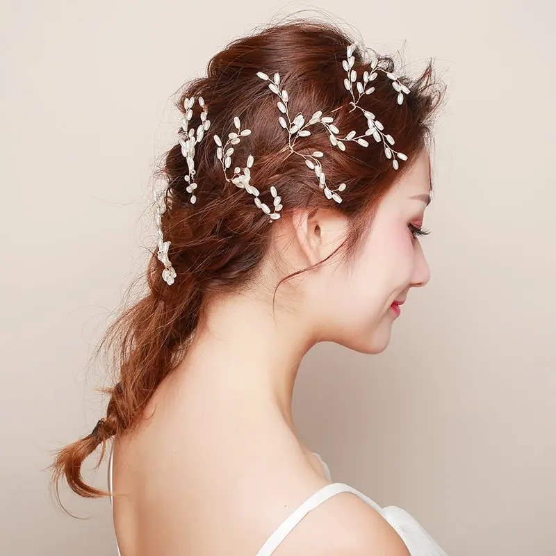 Новинка 2019 Хрустальный жемчужный пояс для волос свадебные украшения невесты