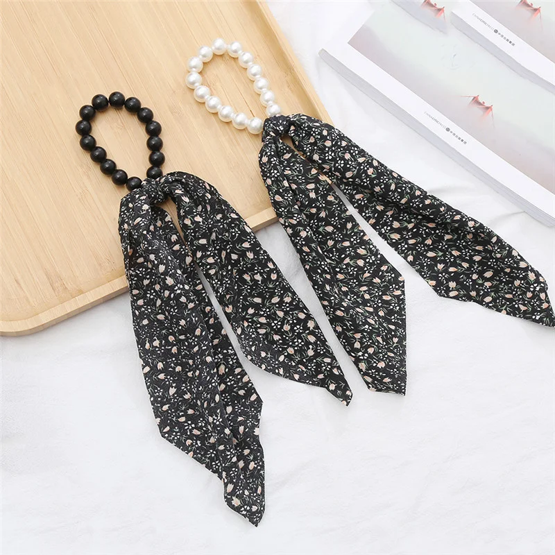 

Ethnic Style Ladies Accessories Ponytail Ribbon Female Red Pastoral Hair Bow Tie Pearl Hair Band Girls Headband Bridesmaid Gift