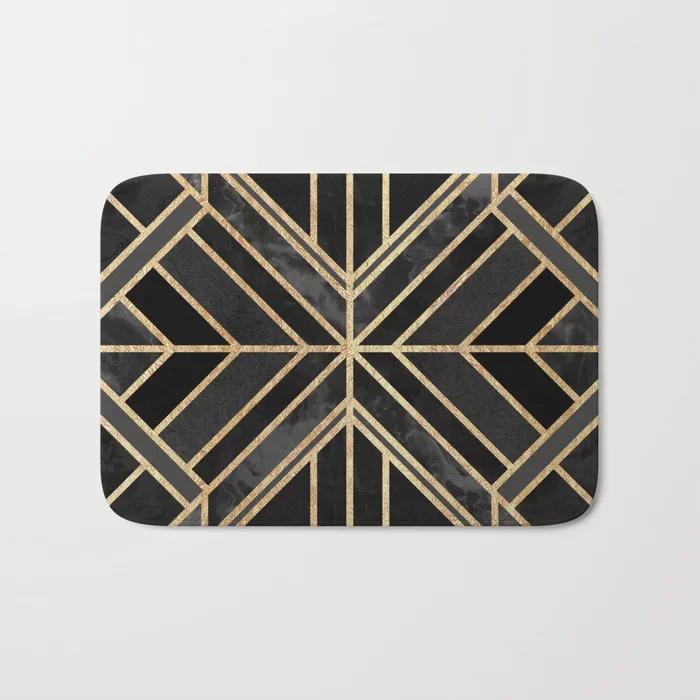 

HOT Bathroom Rugs Geo Black Marble Dream Bath Mat Flannel Absorbent Non Slip Doormat for Entrance Door Bathroom Mat Set