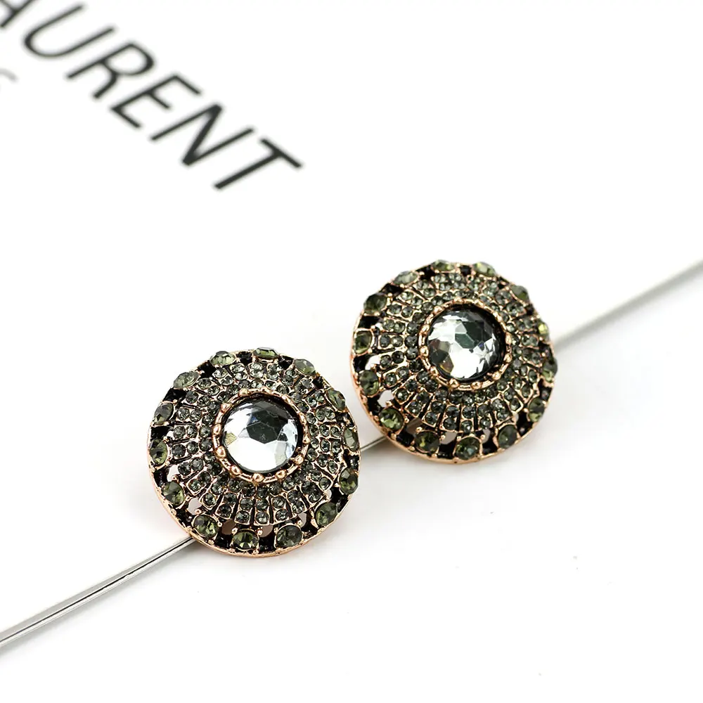 Этнические круглые серьги со стразами кольцо ювелирные наборы античное золото