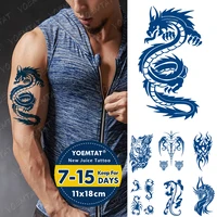 juice ink lasting waterproof temporary tattoo sticker dragon totem wolf tiger flame flash tattoos male arm body art fake tatto