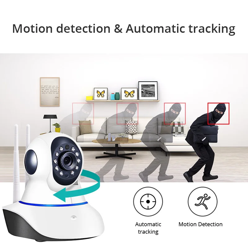 WIFI IP камера интеллектуальная автоматическая слежения безопасности беспроводная