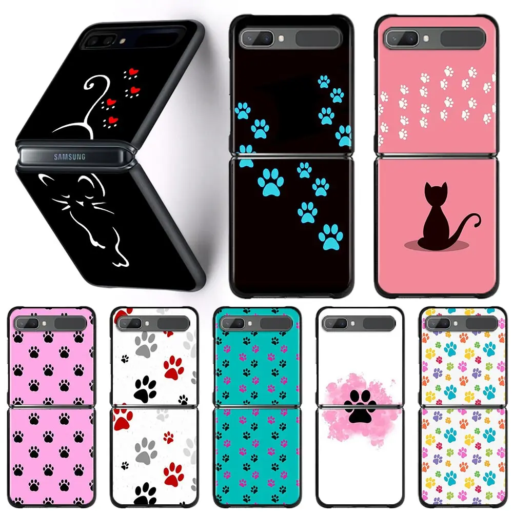 

Guscio Phone Case For Samsung Galaxy Z Flip 3 5G Hrad Case Capa Shell Cover Fundas cat Dog paw design