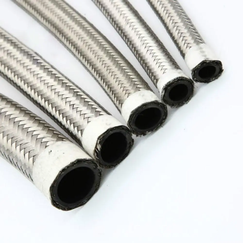 

1M Steel Braided Brake Gas Oil Fuel Line Hose AN4 AN6 Brake Radiator AN10 Pipe Fuel Hose AN8 Gas For Racing Motorcycle Hose