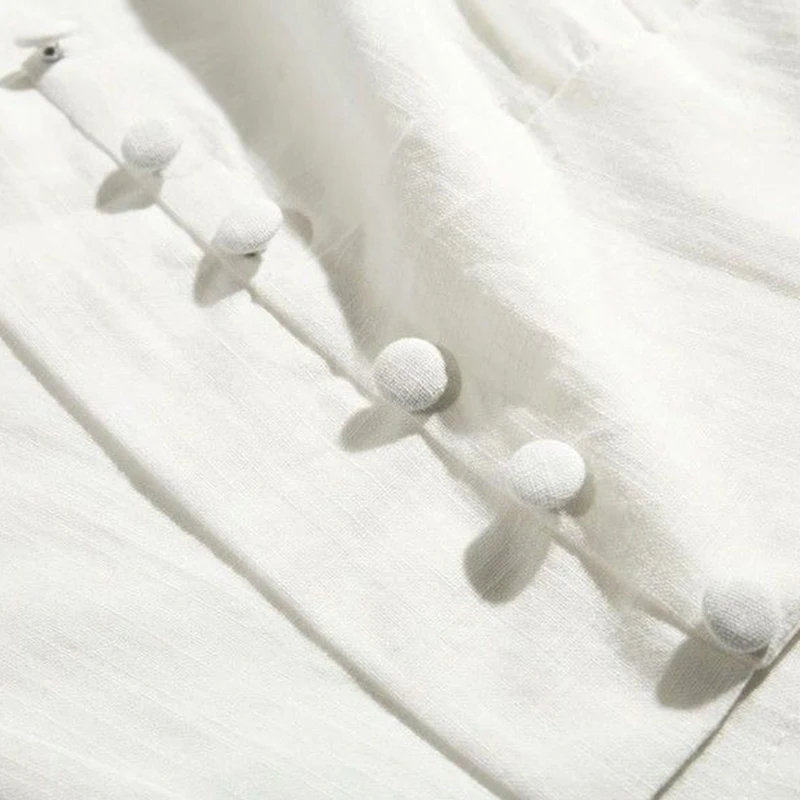 Винтажный буф рукав белая блузка женская 2020 Лето Тонкий ретро укороченный топ и