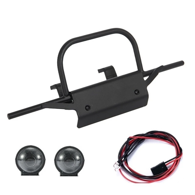 

Metal Front Bumper with LED Light Headlights for MN D90 D99S MN-90 MN98 MN99S 1/12 RC Car Upgrade Parts Accessories