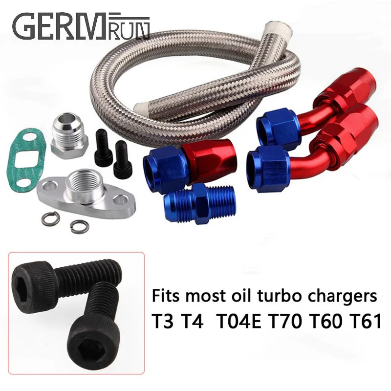 10AN турбо стальная плетеная линия подачи масла возвратный сливной Комплект AN10
