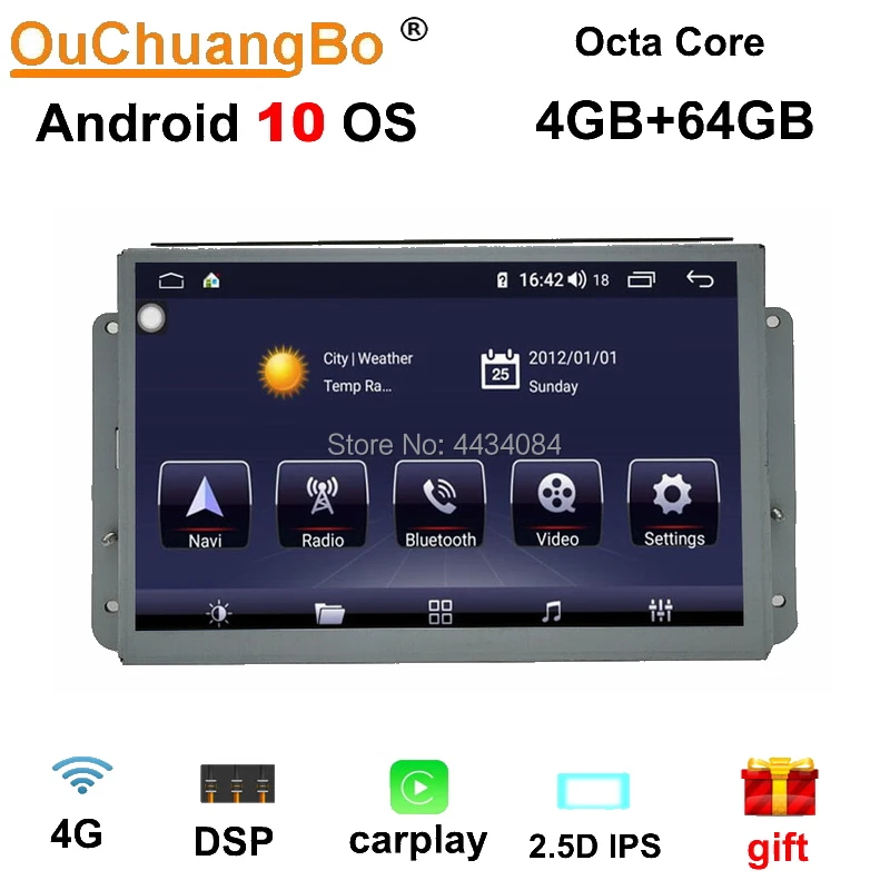 

Ouchuangbo 9 inch car GPS radio stereo for MG 950 support 8 cores carplay 4GB+64GB DSP android 10.0 OS