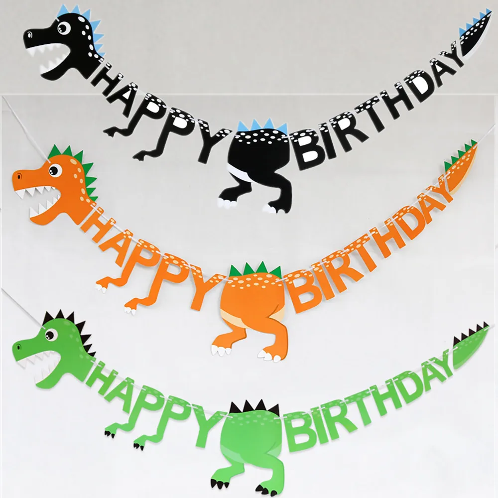 

5M Cartoons Dinosaur Flags Happy Birthday Kids Bunting Banners Wall Hanging Wedding Hanging Banner Party Garland for Home Decor