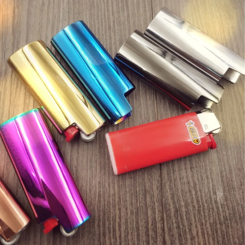 

Color Plating Mini Size J5 Lighter Case Explosion-proof Metal Armor Gas Lighter Pouches Shell Cover Holder For J5 Bic