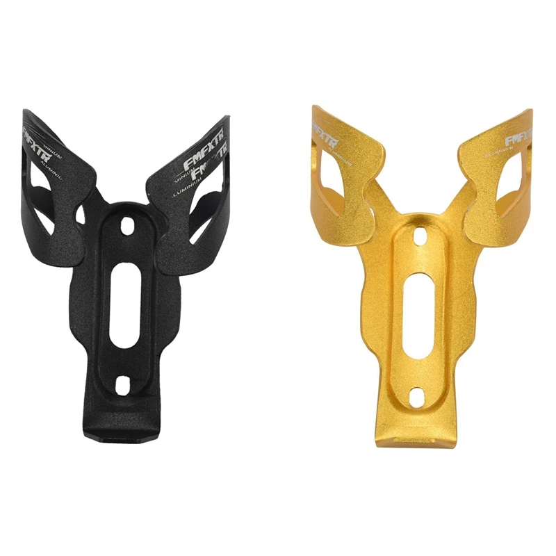 

FMFXTR 2 PCS Aluminum Alloy MTB Lightweight Bicycle Water Bottle Cage Kar Cycling Water Bottle Holder Black & Gold