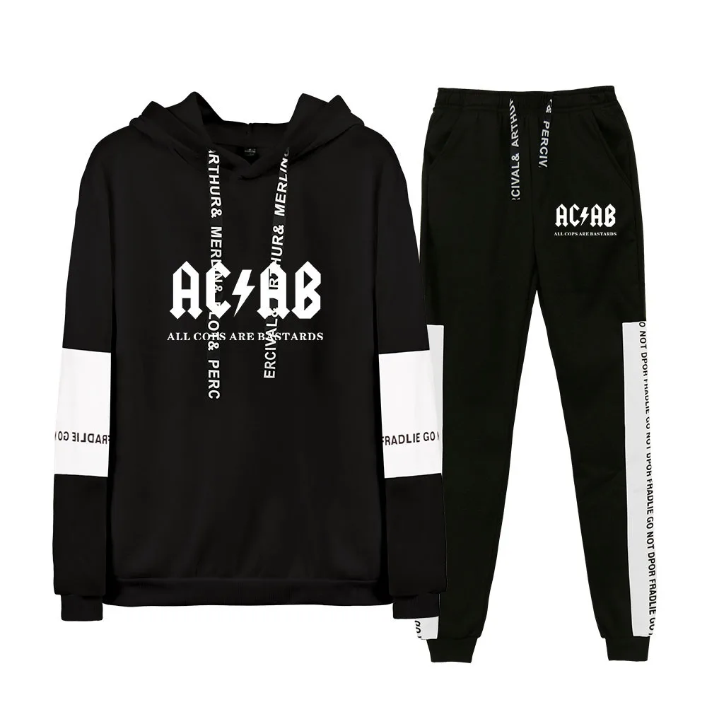 

Acab spring new hot sale printing all-match casual all-match sports hoodie sportswear hoodie sweatshirt trousers two-piece suit
