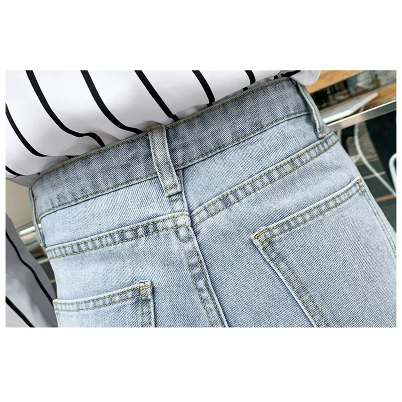 JUJULAND Fashion Jeans Woman High Waist Boyfriend For Women Plus Size Blue Denim Mom Pants Trousers 8810 | Женская одежда