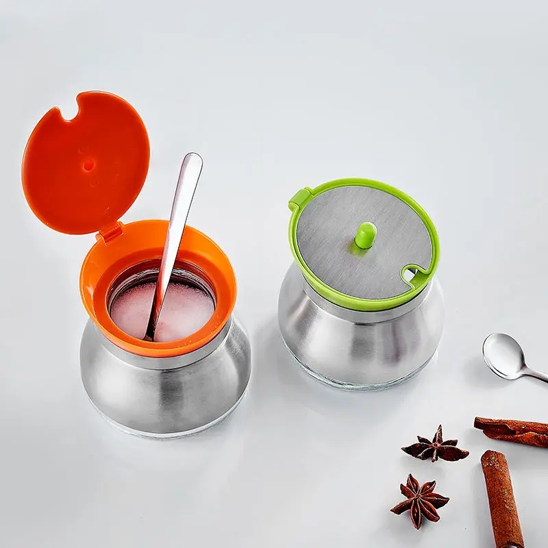 Стеклянная стеклянная бутылка для приправ 3 в 1 банка кухонных принадлежностей