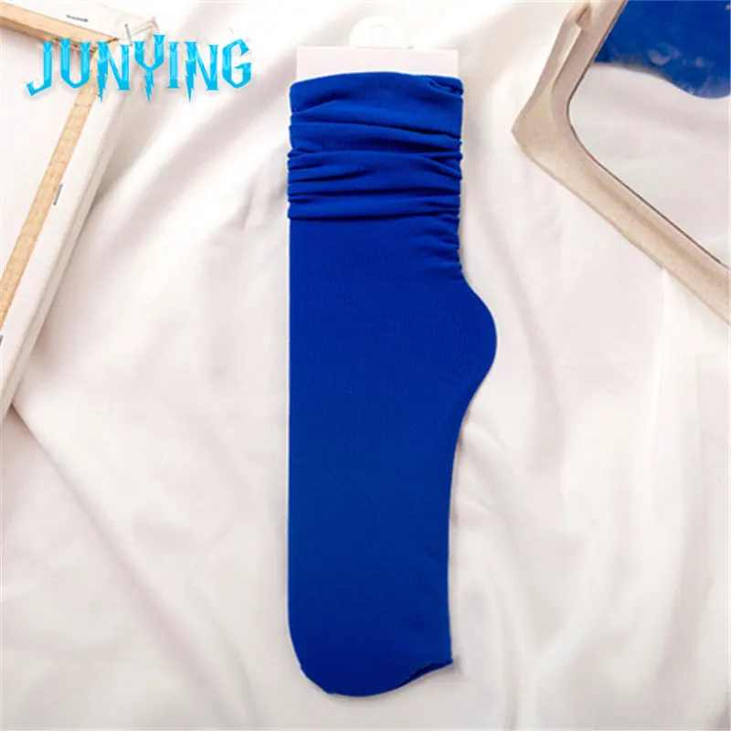 

Lovely Thin Pile Socks Breathable Korean College Style Morandi Color Mid-Tube Personalized Solid Hip hop Style Japanese