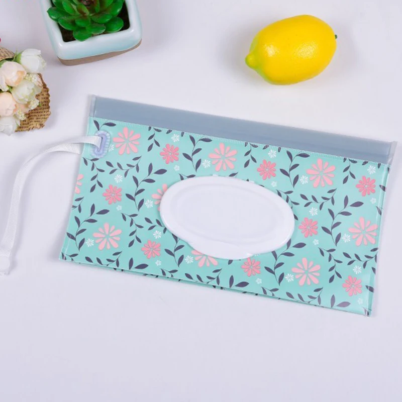 

Colorful Baby Care Wet Wipe Box Eco-Friendly Wet Tissue Case Cleaning Wipes Container Case Portable Wipe Bag EVA Strap Wipes Bag