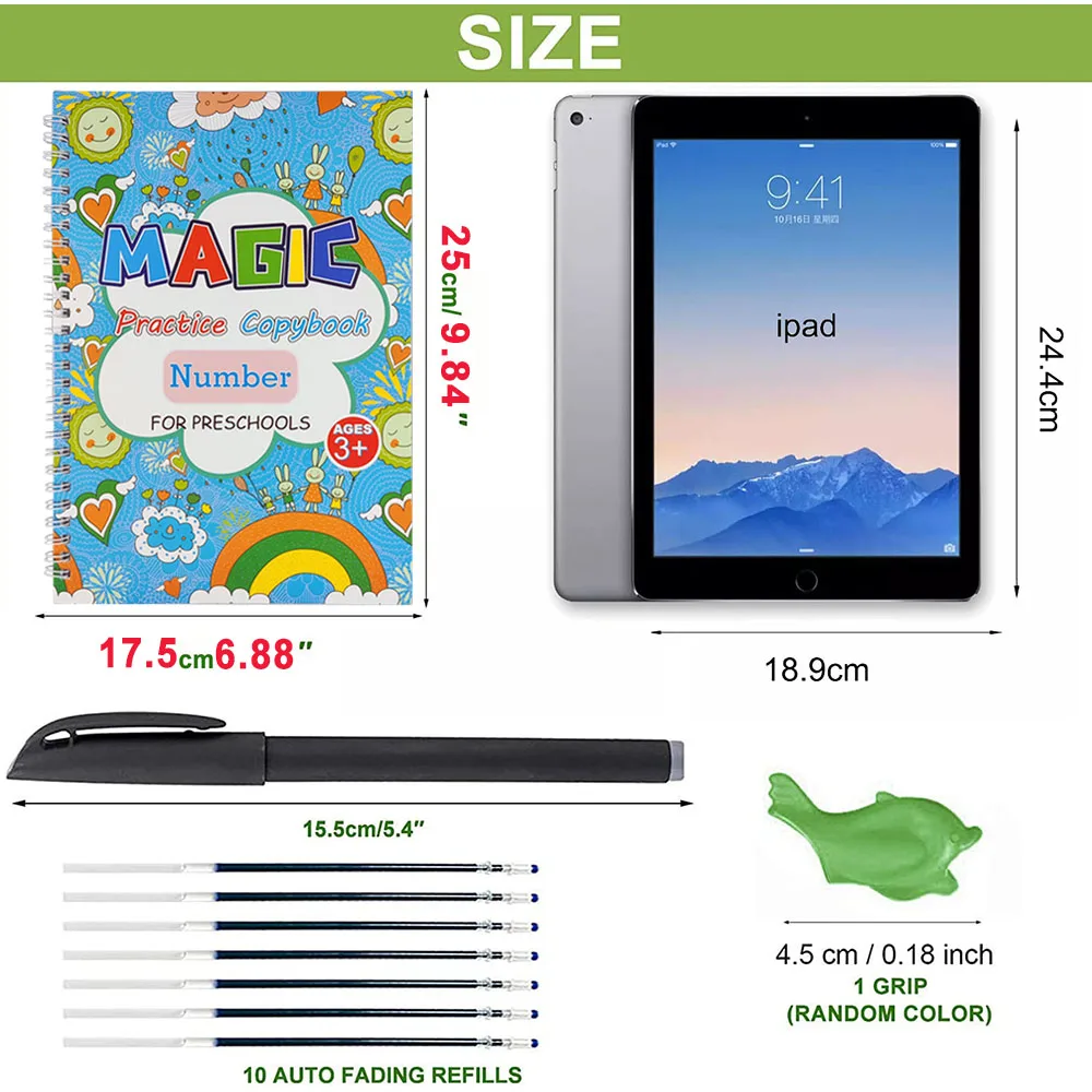 

25 pcs/set Sunken Magic Practice Book Free Children Book Handwritten Montessori Calligraphy Reusable Paste Early Education Gift