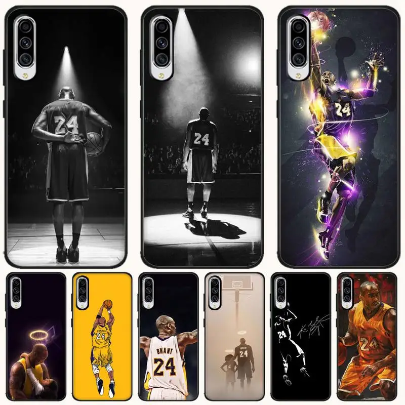 Мягкий черный чехол для телефона с изображением баскетбольного игрока Коби