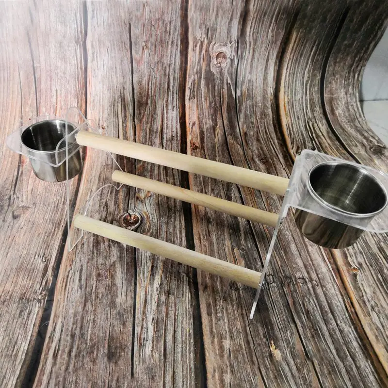 Маленький питомец птица играть стенд акриловый бар с 2 нержавеющая сталь лоток