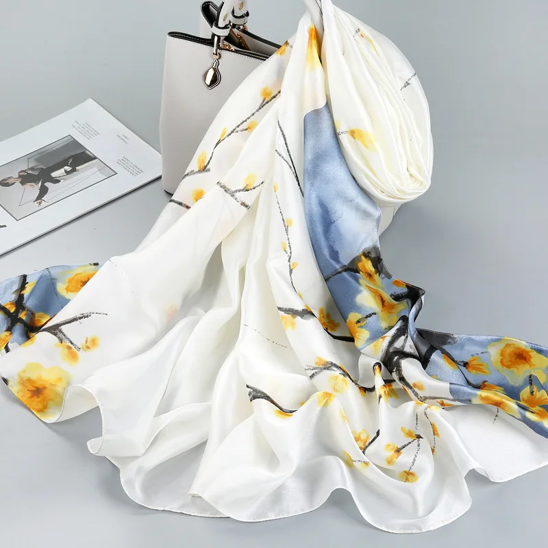 Весна лето 2020 шелковый шарф женская тонкая шаль Осень зима Корейская версия Tide