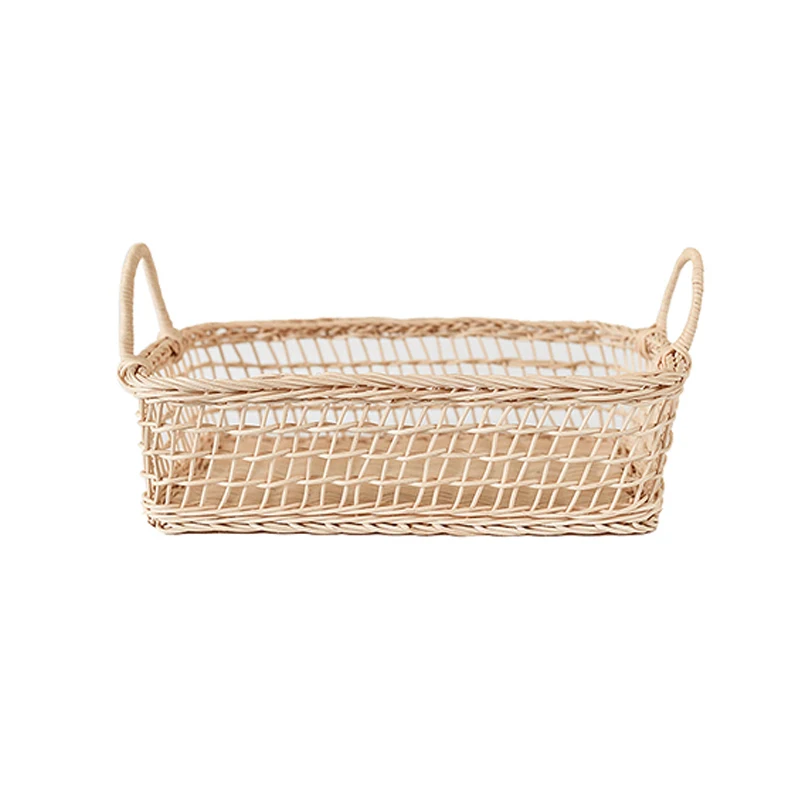 

Simple and fresh rattan hollow storage basket