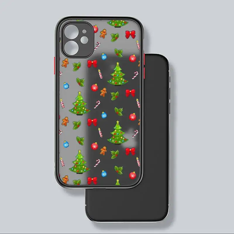 

Merry Christmas new year Phone Case black matte transparent For iPhone 7 8 x xs xr 11 12 pro plus mini max Clear Funda