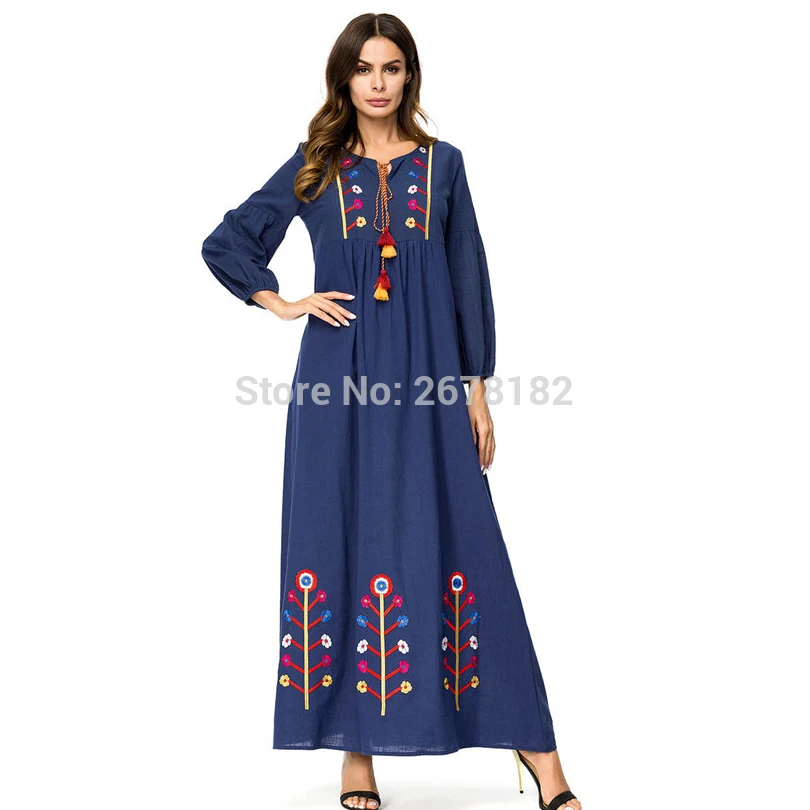 Мусульманское женское длинное платье с длинным рукавом мусульманская одежда