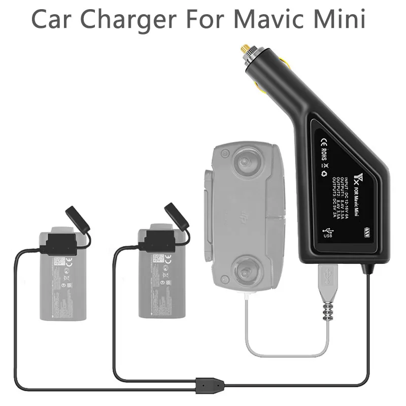 3 в 1 Автомобильное зарядное устройство для DJI Mavic Mini интеллектуальная зарядка