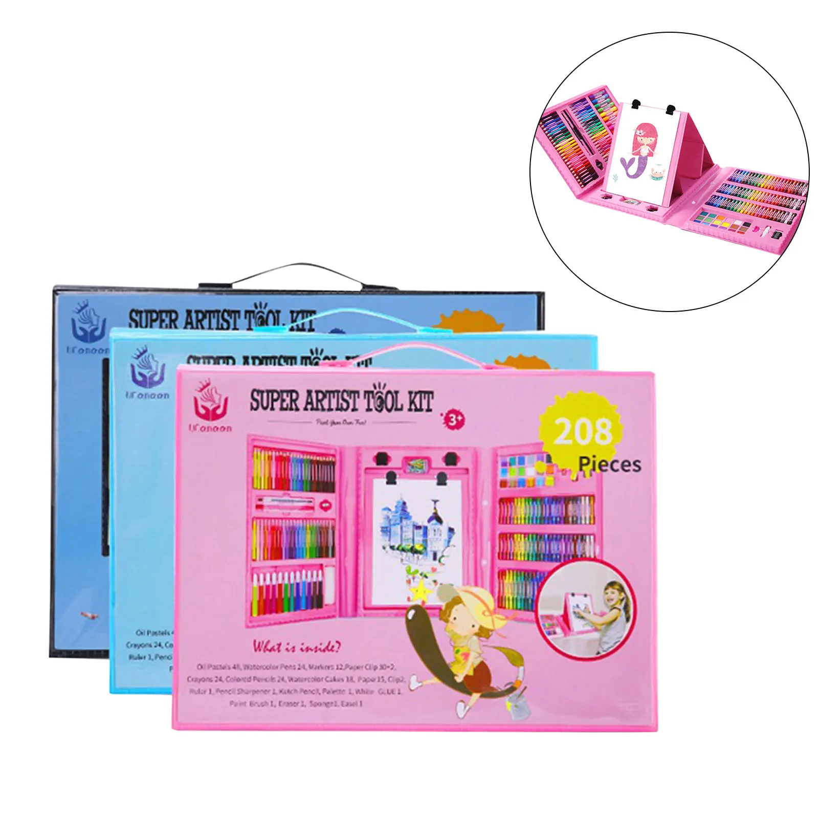 

208pcs Kids Painting Set Art Painting Tools Supplies Drawing Education Toys for Children Adults DIY Art Toys Birthday Gifts