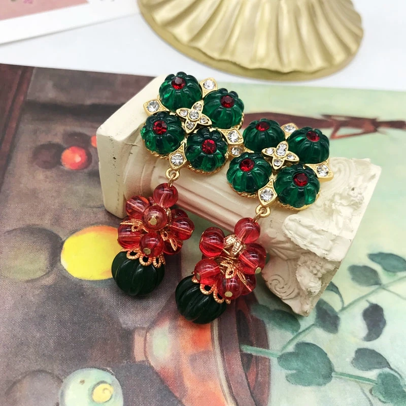 

Trendy Jewelry Colorful Beaded Pendant Sweet Earrings Statement Party Jewelry For Women