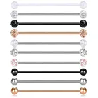 Серьги-штанги из нержавеющей стали для пирсинга тела, ювелирные изделия для прокола хрящевой ткани 32 мм, 35 мм, 38 мм, 10 шт.