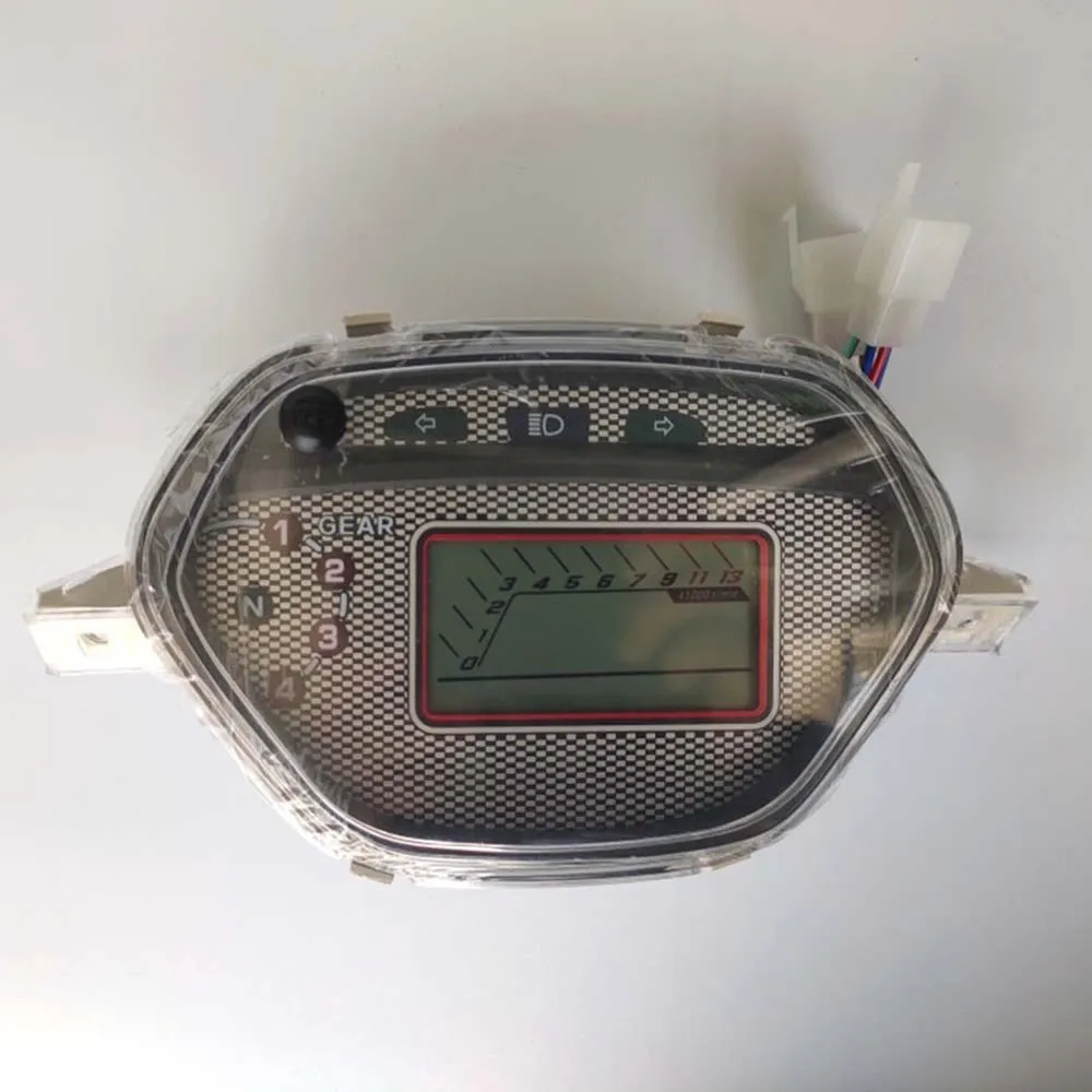 

7 Backlight Colors LCD Motorcycle Speedometer Digital Odometer Gauge 13000 RPM 199 KMH MPH for Honda CD110