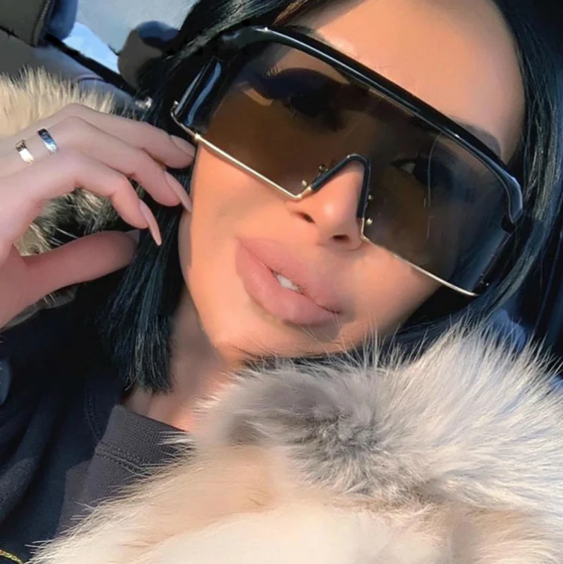 Женские солнцезащитные очки без оправы брендовые дизайнерские авиаторы черного