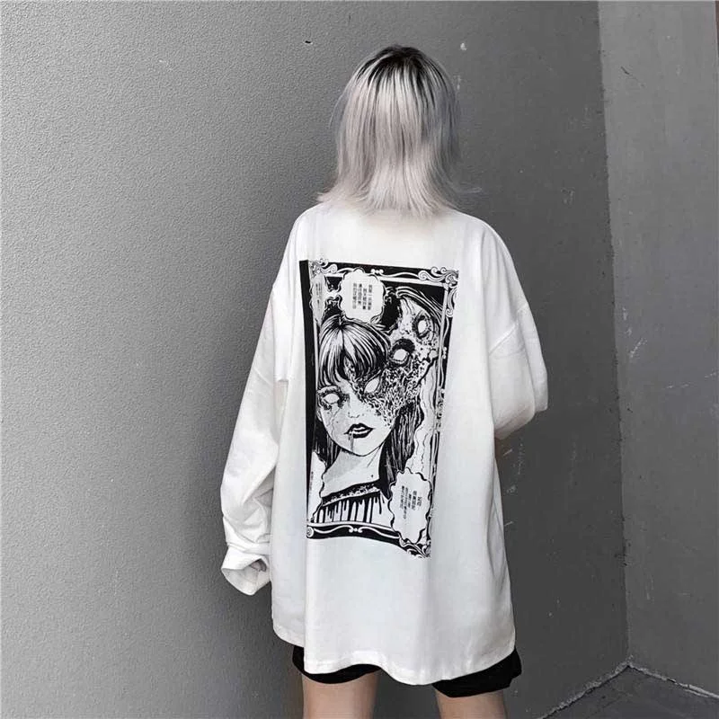 

Print shirt of Japanese punk characters from t-shirts from street harajuku sweater