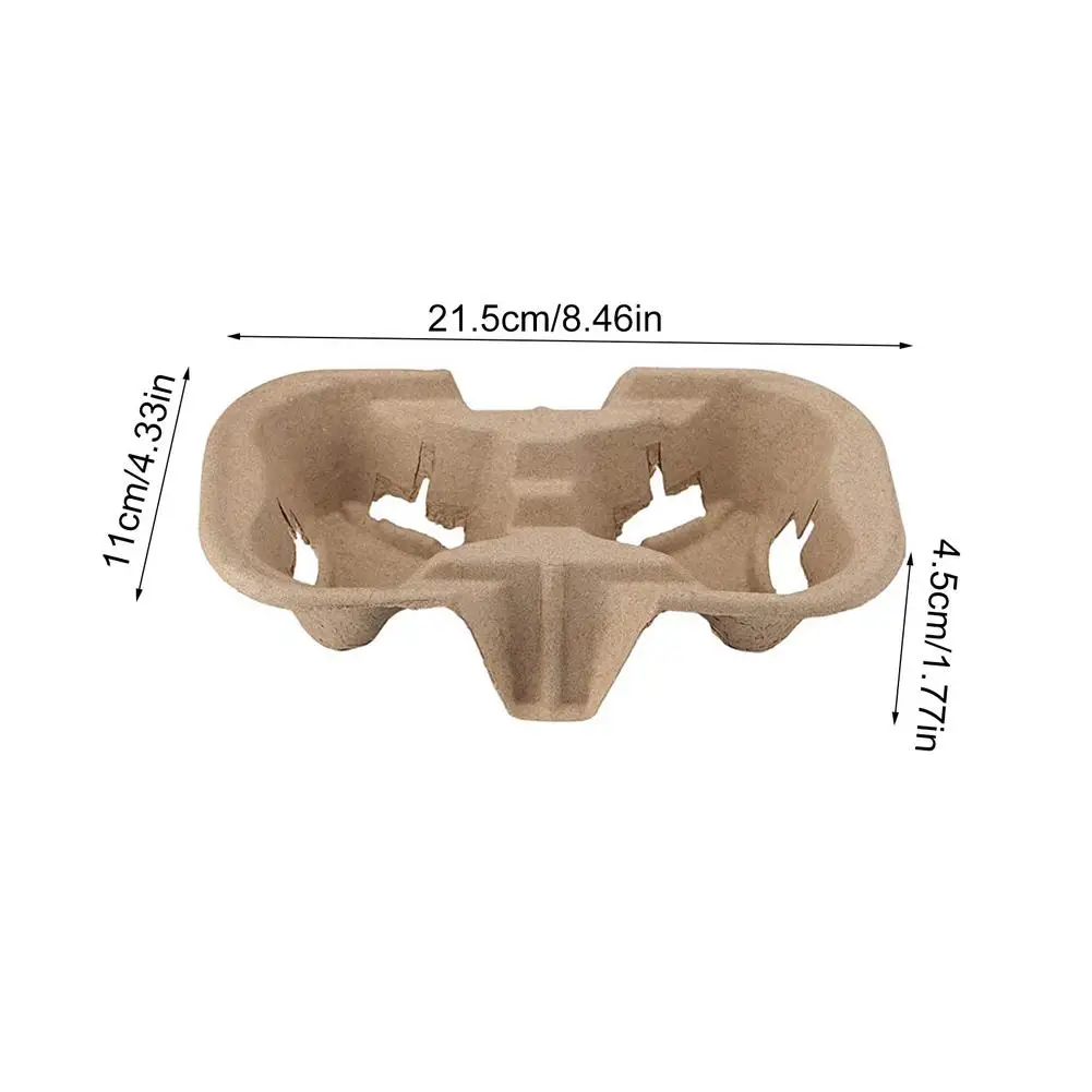

50 Pcs 2/4 Cup Disposable Coffee Tray Drink Carrier Biodegradable Cup Holder For Food Delivery,Coffee Shops And Takeaway Shops