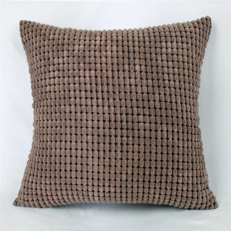 Big plaid Brown Nordic подушка в клетку для стула крышка мягкая полосатая бархатная Цвет однотонные диванные подушки, чехол для дивана домашний Декор автомобиля изготовленный на заказ 30/35/40/45/50/60 см - Цвет: Big plaid Brown