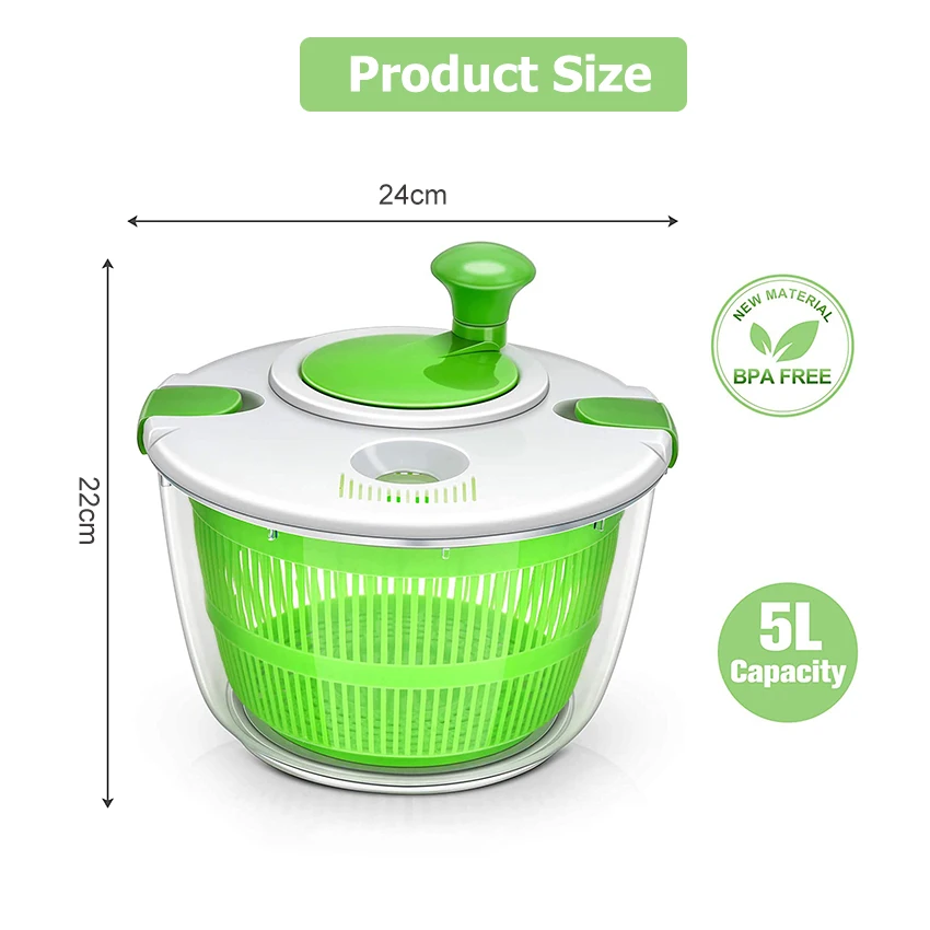 

MEMDOO Vegetable Spinner Manual Vegetable Salad Dehydrator Baskets Washer Fruits Salad Lettuce Spinner Strainer Kitchen Gadget