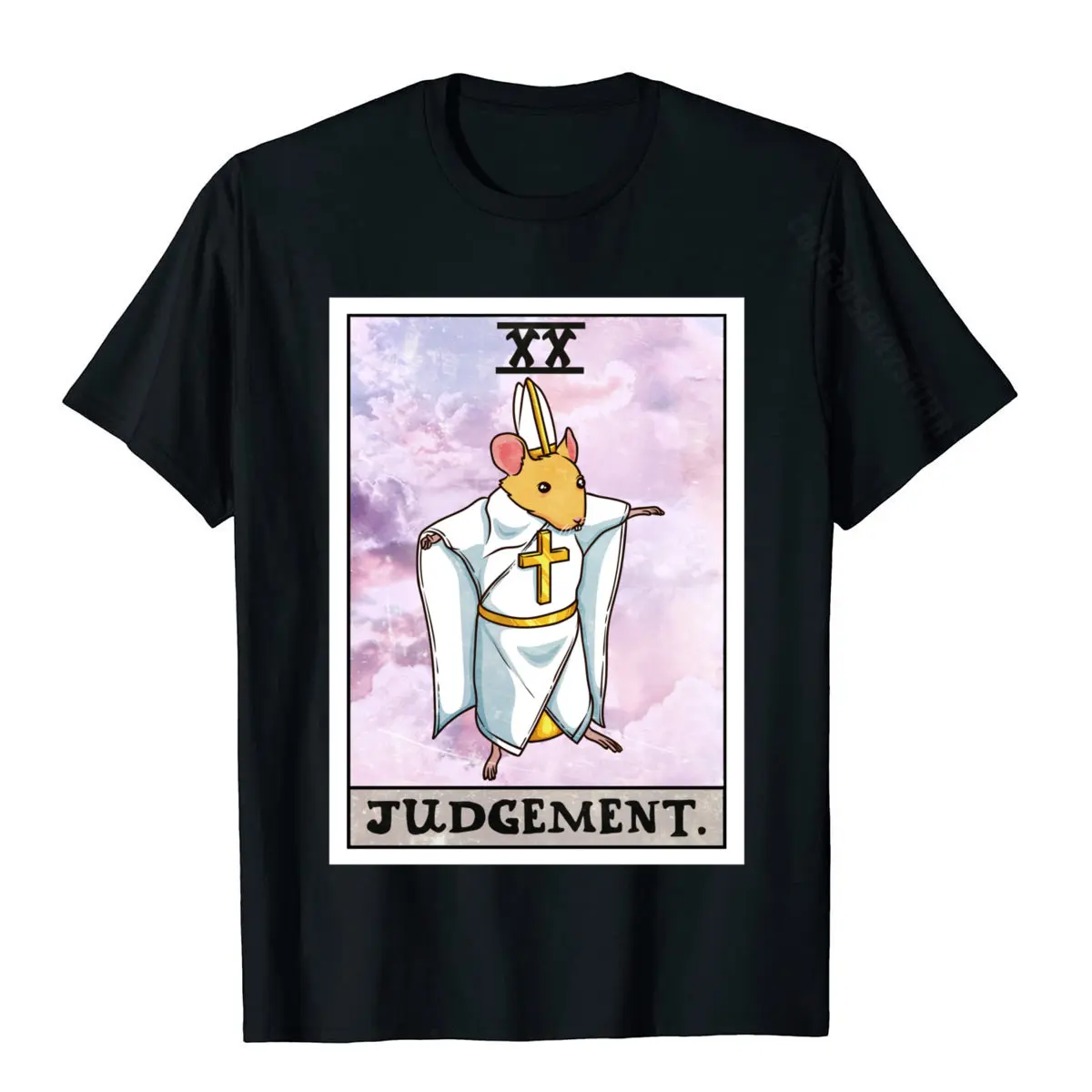 

2023 Dorime Rat Judgement Tarot Card Funny Meme Fashionable Mens T Shirts Cotton Tops Shirts Fitness Tight -------- Y2K
